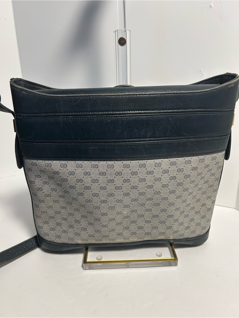 ✨ Vintage Gucci Navy GG Monogram Shoulder Bag / Crossbody ✨ - Picture 2 of 16